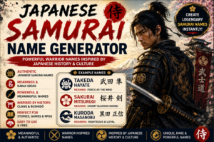 Japanese Samurai Name Generator | Warrior Name Ideas
